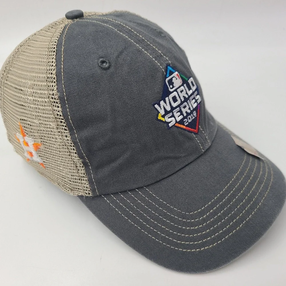 Houston Astros Hat Snapback Trucker Mesh 47 Brand Gray Tan MLB World Series 2019